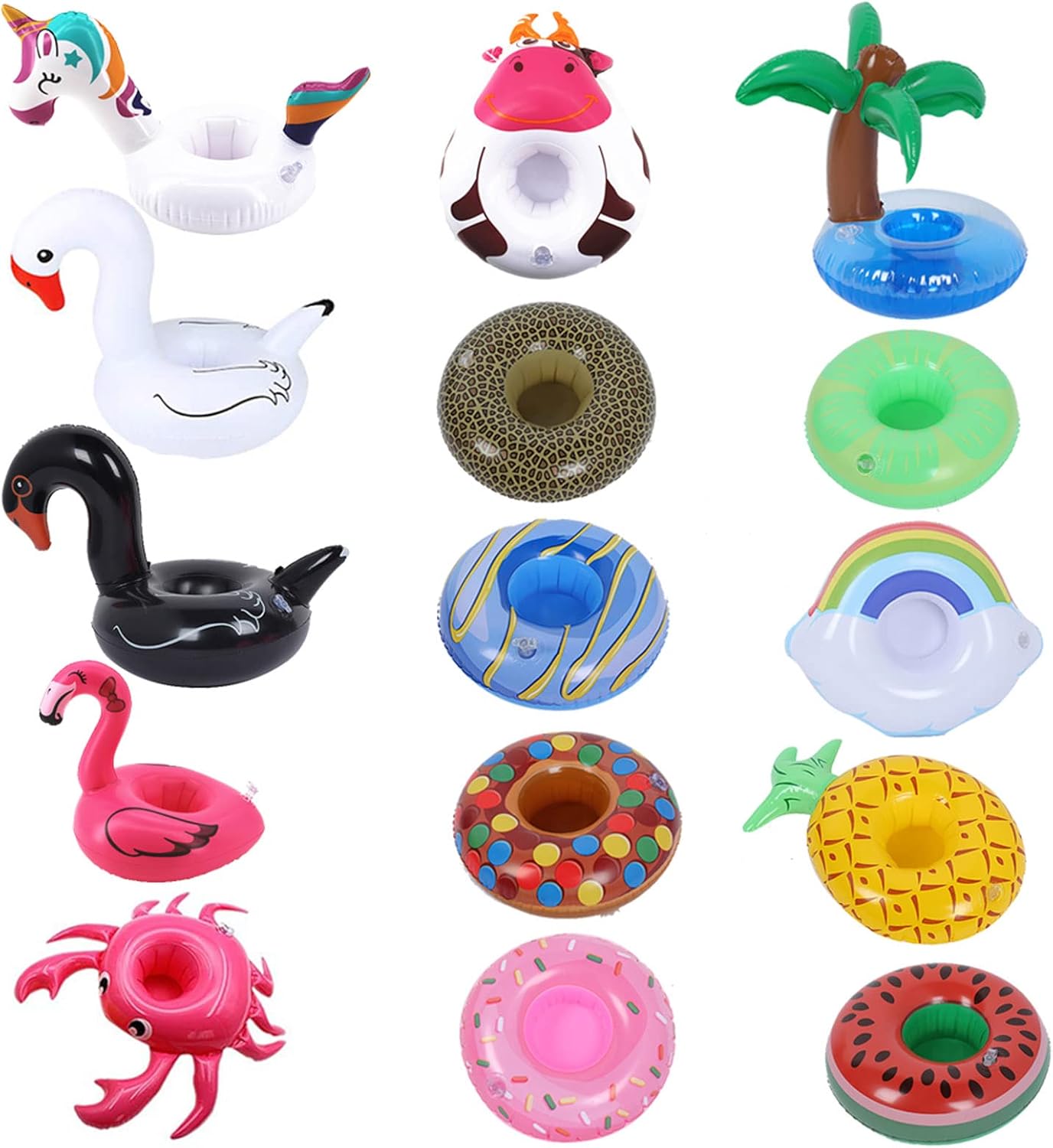 Inflatable Drink Holder, 15 Pack Pool Drink Floats