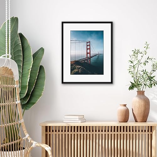 Miniatura 6 de Americanflat Portarretratos de 13 x 16 pulgadas con plexiglás pulido, para usar como marco de 9 x 12 pulgadas con paspartú o para exhibir fotos de