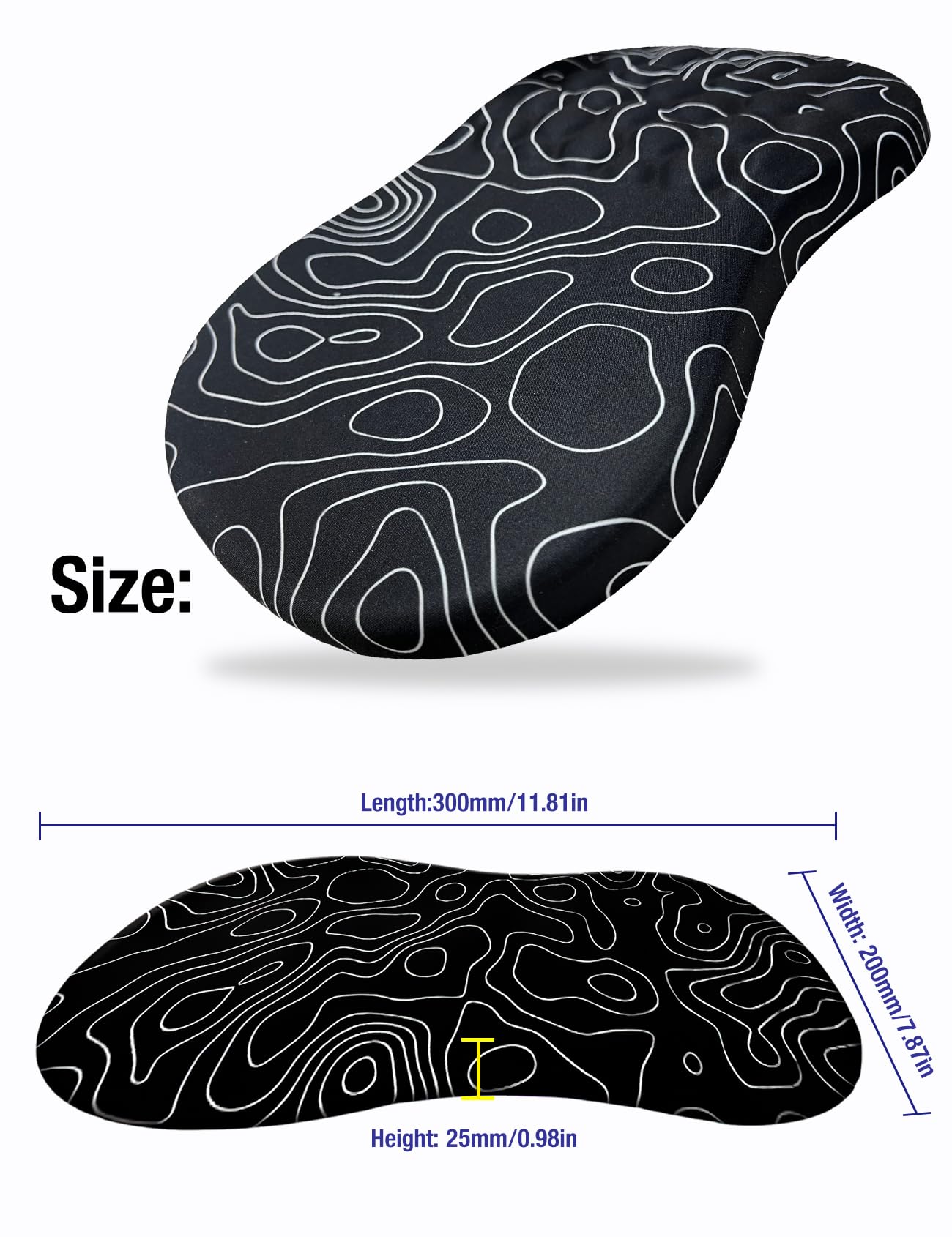 Tappetino Mouse Ergonomico Con Poggiapolsi In Memory Foam E Base Antiscivolo – Nero, Eulps