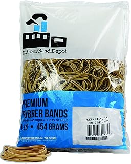 Rubber Bands, Rubber Band Depot, Size #33, Approximately 820 Rubber Bands Per Bag, Rubber Band Measurements: 3-1/2" x 1/...
