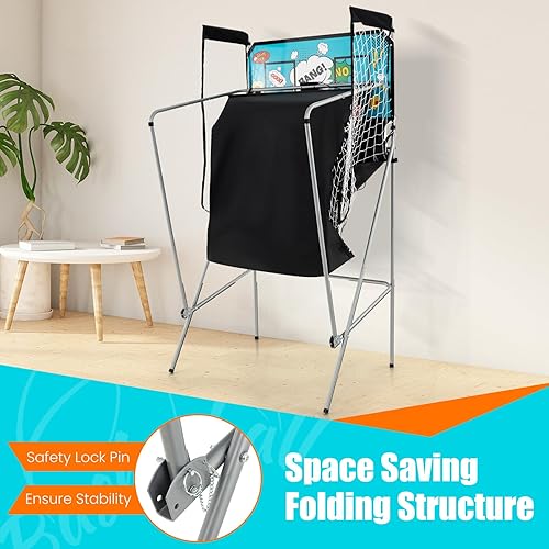 Miniatura 45 de Giantex Juego de arcade de baloncesto plegable, aro electrónico con 8 modos de juego, 4 bolas, 2 aros, bomba de aire, marcador LCD, para adultos