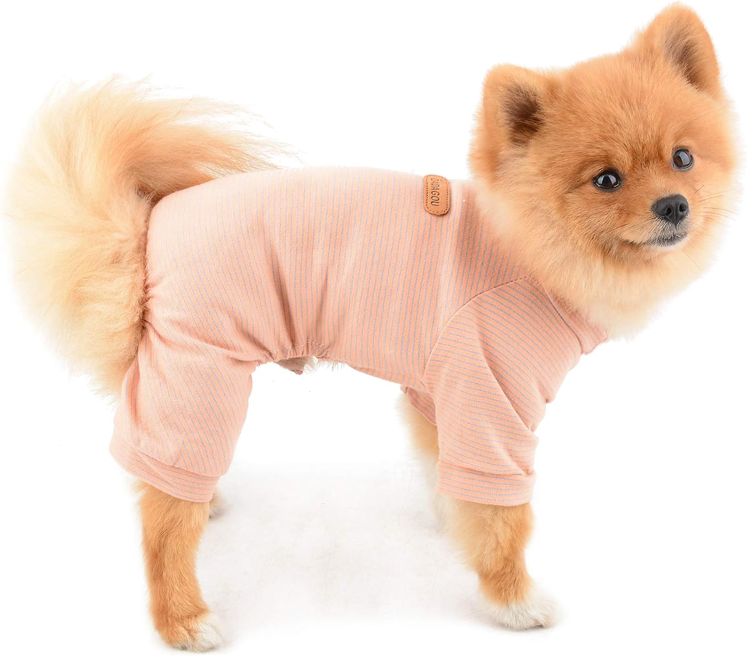 SMALLLEE_LUCKY_STORE Pet Striped Cotton Pajamas Pjs for Small Dogs Cats Puppy Pyjamas Jumpsuit Bodysuit Indoor Jumper Shirt with legs Yorkie Chihuahua Clothes - Image 4
