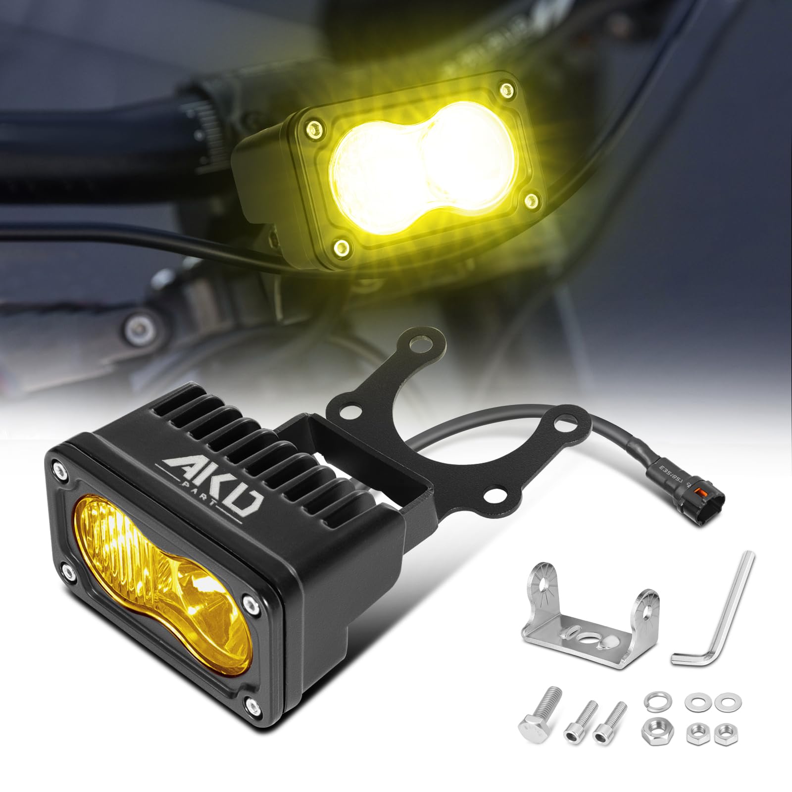 Headlight Kit for Sur-Ron Segway X260 3" Yellow Combo CREE LED Pod