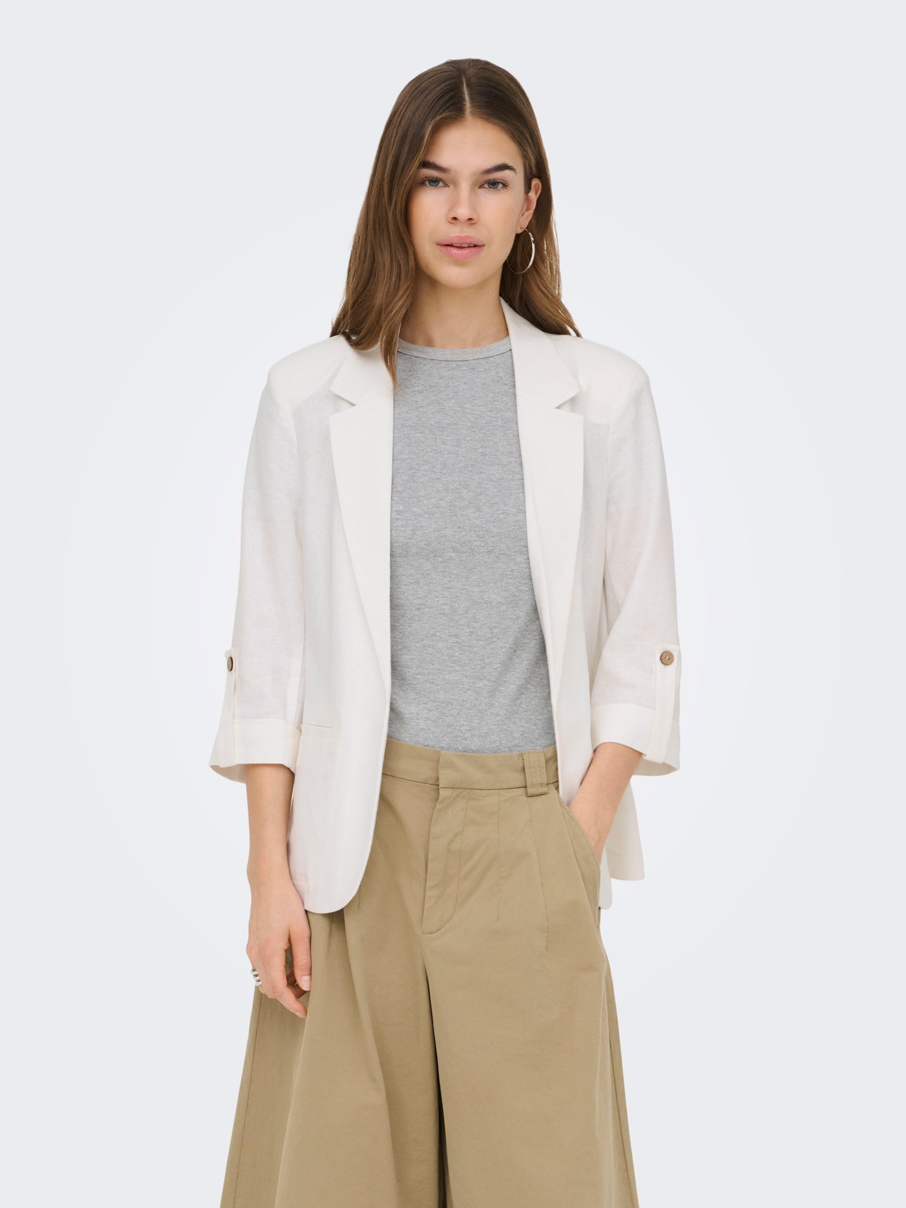 Onlgoa 3/4 Unline Linen Bl Blazer CC TLR, Ballerino di Nuvola, 40