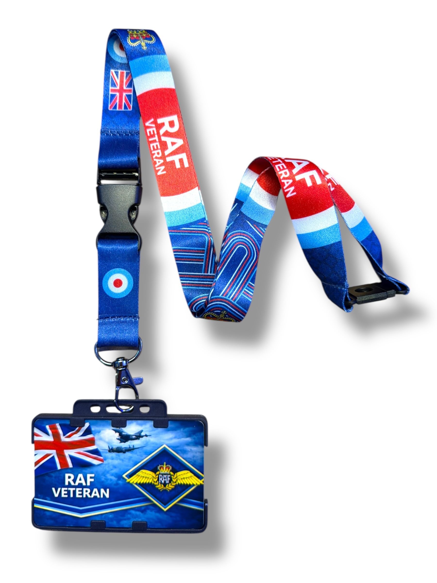 British Military Veteran Commemorative Lanyard, Matching Printed Card, Card Holder (RAF Veteran)