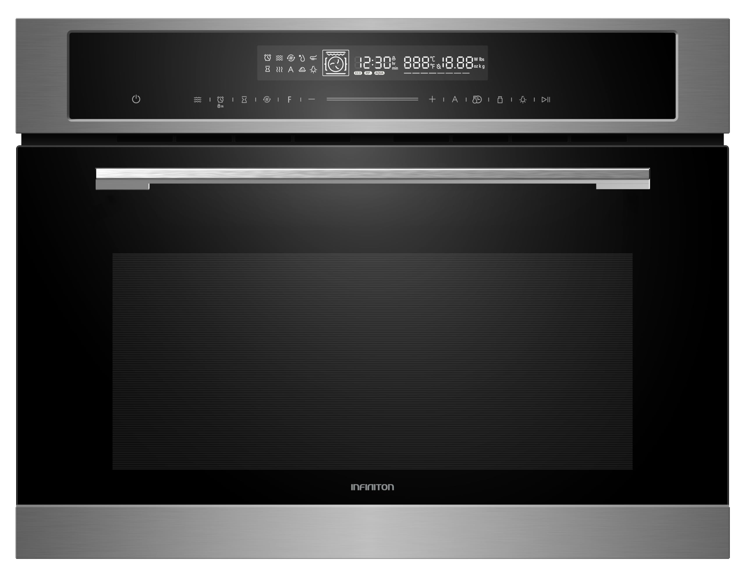 Infiniton Horno Multifunción 50 Litros 48YA3, Potencia 3000W, Función Microondas, FullTouch, Doble Acristalamiento, A+