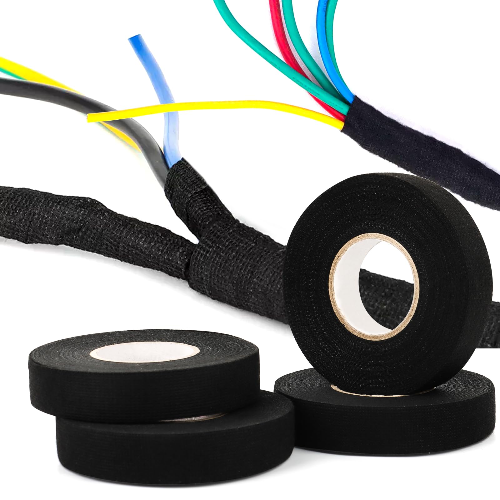 Nastro Telato Nero 19mm X 15m - 4 Rotoli Per Isolamento Elettrico E Fili - Resistente Al Calore - Foto 11