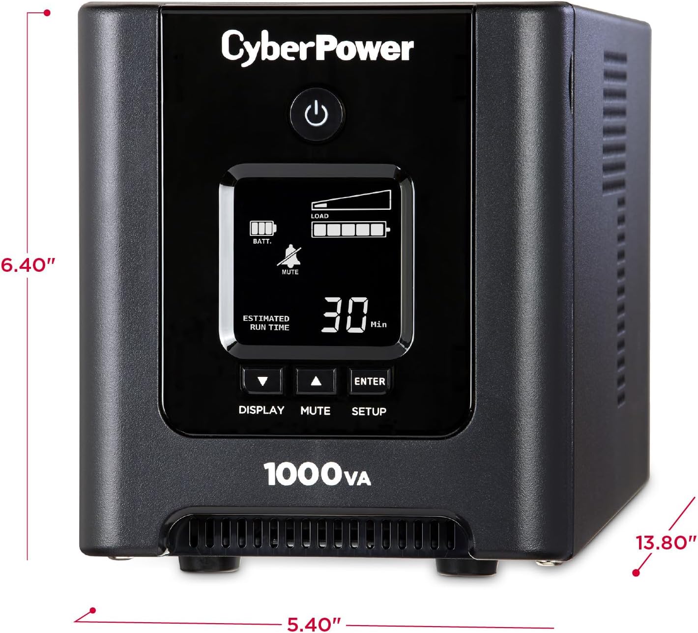 CyberPower OR1000PFCLCD PFC Sinewave UPS System, 1000VA/700W, 8 Outlets, AVR, Mini-Tower