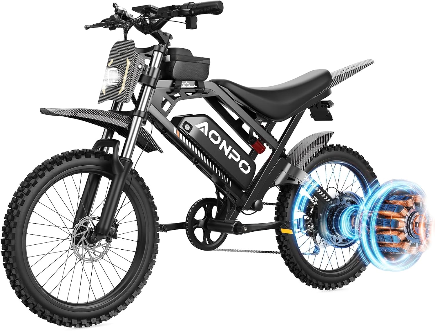 A20/A20 PRO Electric Bike for Adults, Peak 2000W/3000W Ebike for Adults, E Bike 30 MPH/33 MPH,48V 18.2AH/52V 22.5AH Electric Dirt Bike,E-Bike Up To 100 Miles/120 Miles(PAS),17"x4" Fat Tire E Dirt Bike