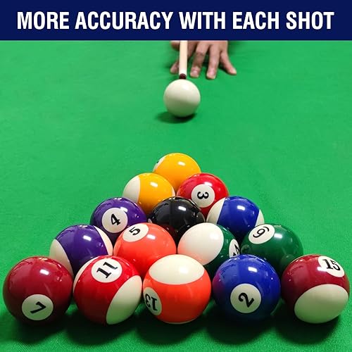 Miniatura 7 de Juego completo de bolas de billar de 2-14 pulgadas, 16 bolas de resina, tamaño y peso reglamentarios, juego completo de bolas de mesa de billar para