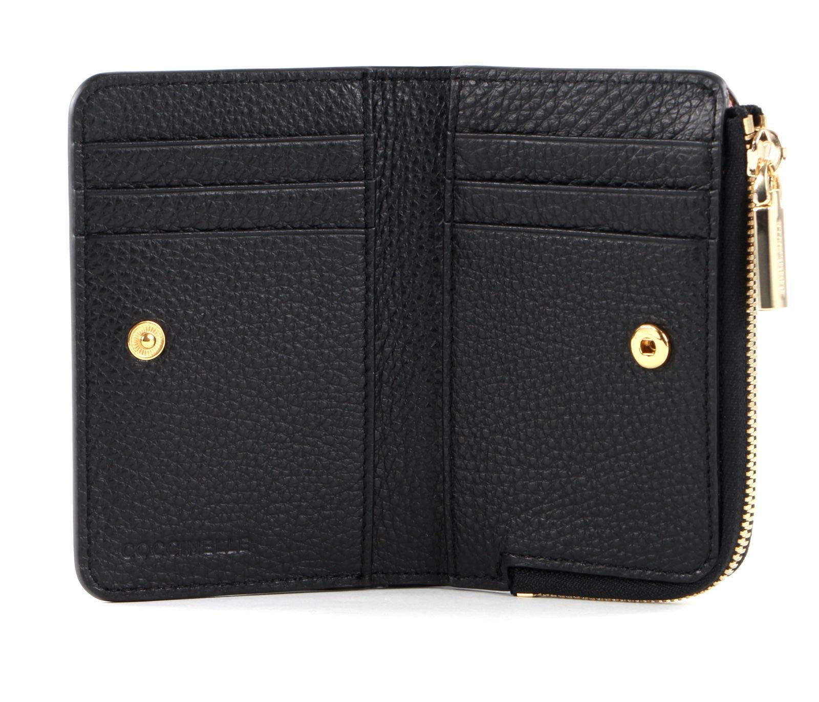 Coccinelle Leder Kartenetui Metallic Soft Credit Card Holder Noir schwarz
