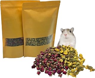 Natural Flower & Herb Hamster Bedding Small Animal Habitat Decor 200g for Hamsters Gerbils Mice Lemming Degus or Other Small Pets