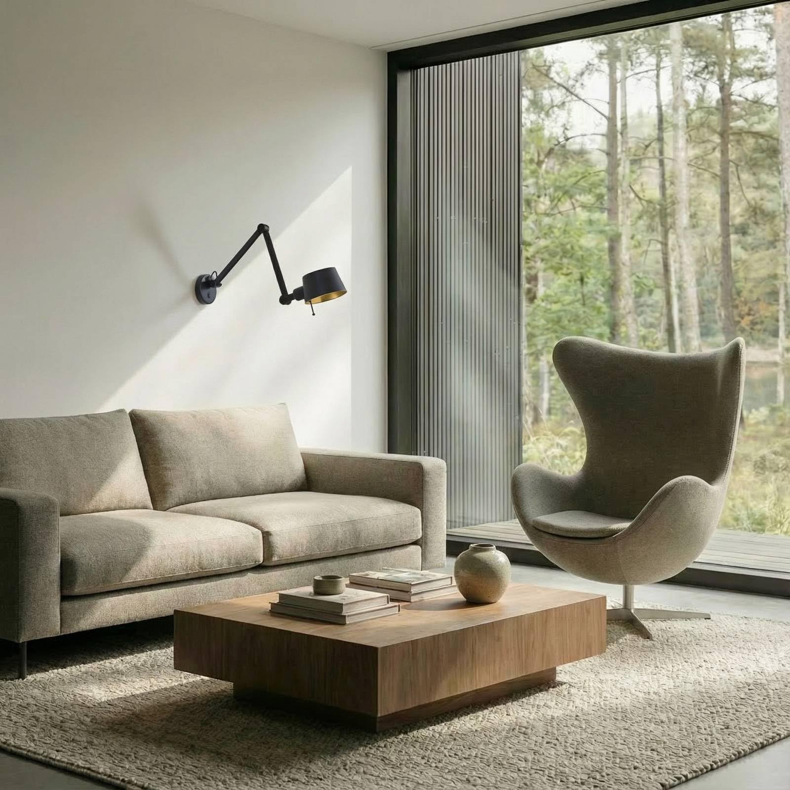 Lucande Wandleuchte, Wandlampe Innen Silka (Modern) in Schwarz aus Metall (1 flammig E27) - Wandstrahler Wandbeleuchtung Schlafzimmer/Wohnzimmer Wohnzimmerleuchte