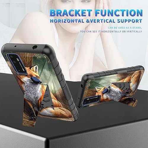 Miniatura 61 de AT&T Calypso 2 (U319AA) Funda con protector de pantalla de vidrio templado resistente con función atril integrado para debut de críquet, ciervo