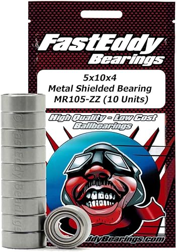 FastEddy Bearings Compatible con Tamiya 1050 cojinete de repuesto blindado metálico 5X10X4 (10 unidades)