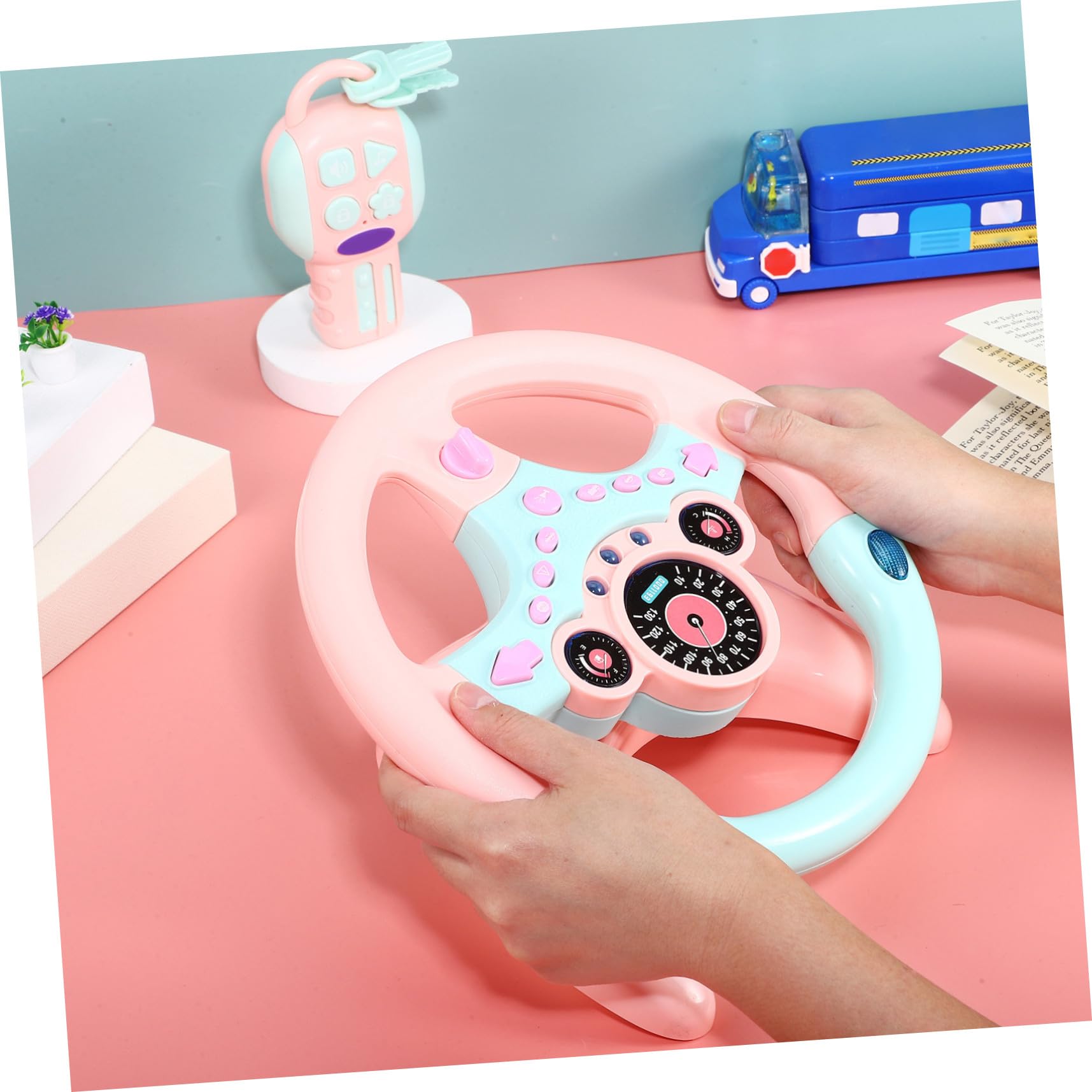 Hohopeti Giocattolo Montessori in Plastica Leggero Design Realistico, Simulatore di Guida Interattivo per Bambini e Toddler, per Gioco Educativo e Sviluppo Motorio