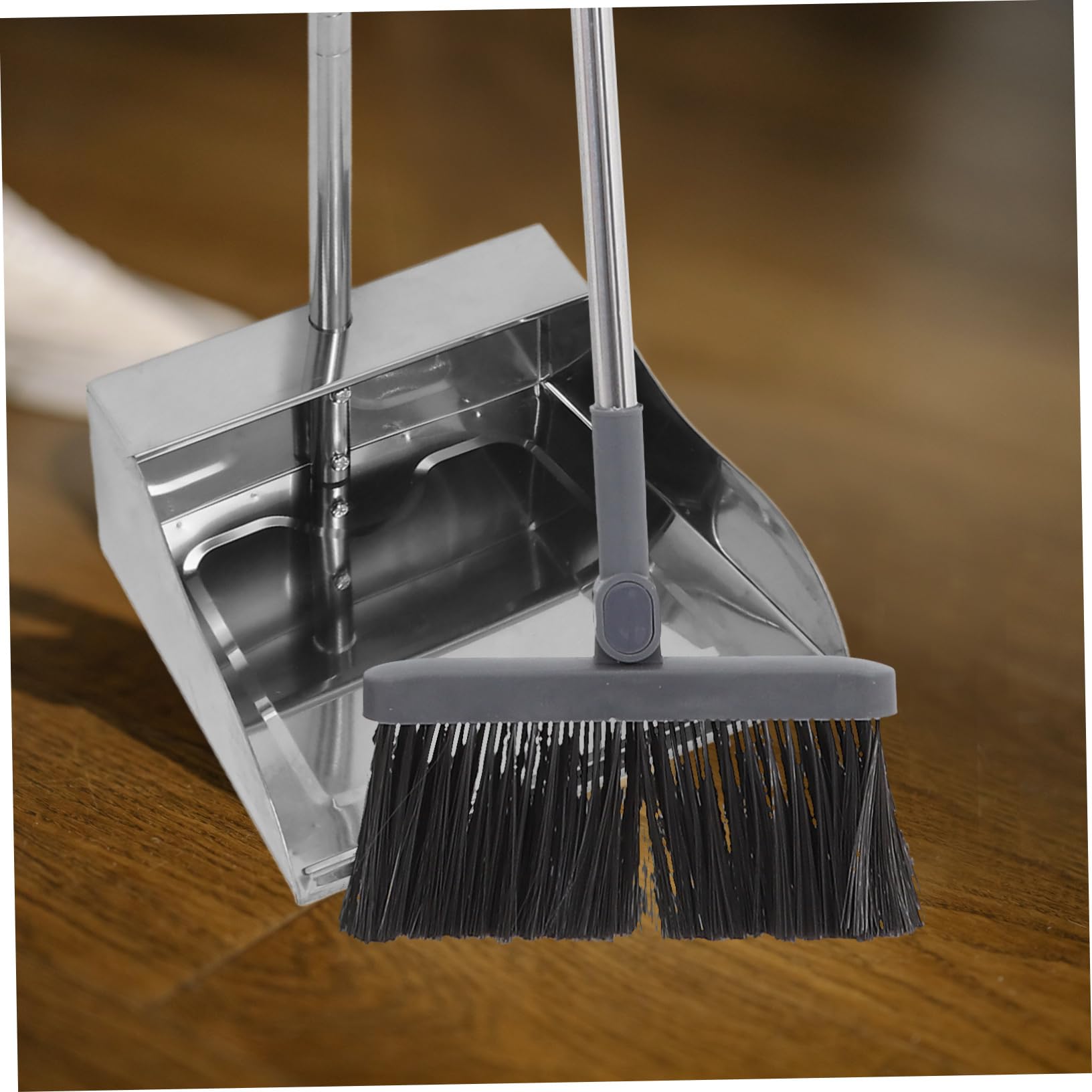 Recogedor de Polvo Inoxidable con Mango Cómodo Capacidad Jumbo y Resistente para Interior y Exterior Pala Metálica para Basura y Limpieza de Hogar