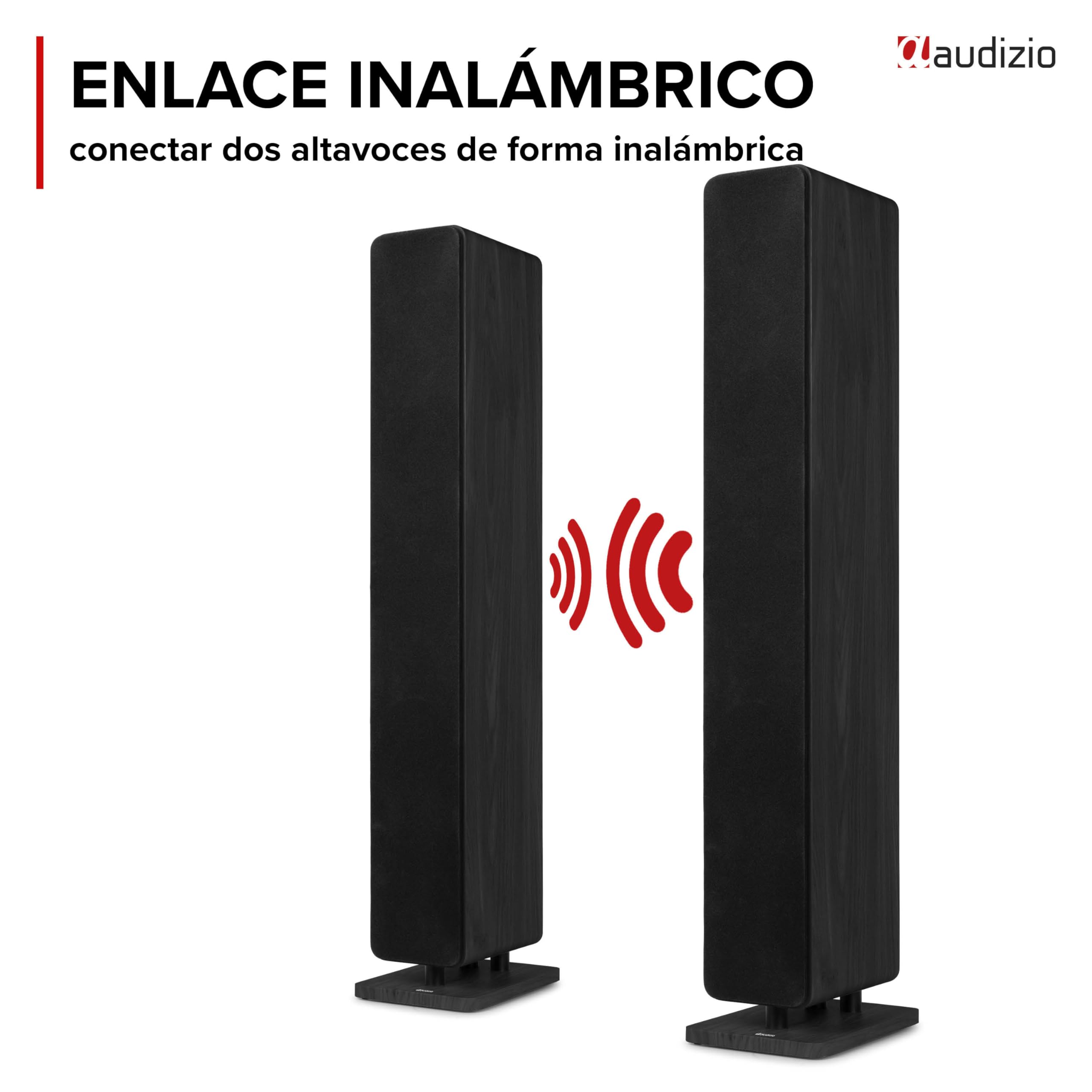 Audizio Arco – Pack 2 Altavoces Activos 320W con Radio Dab+, Radio Digital y Radio FM, Altavoz Bluetooth Potente, Altavoz USB, Entrada optica para Equipo Sonido TV Home Cinema, Color Negro