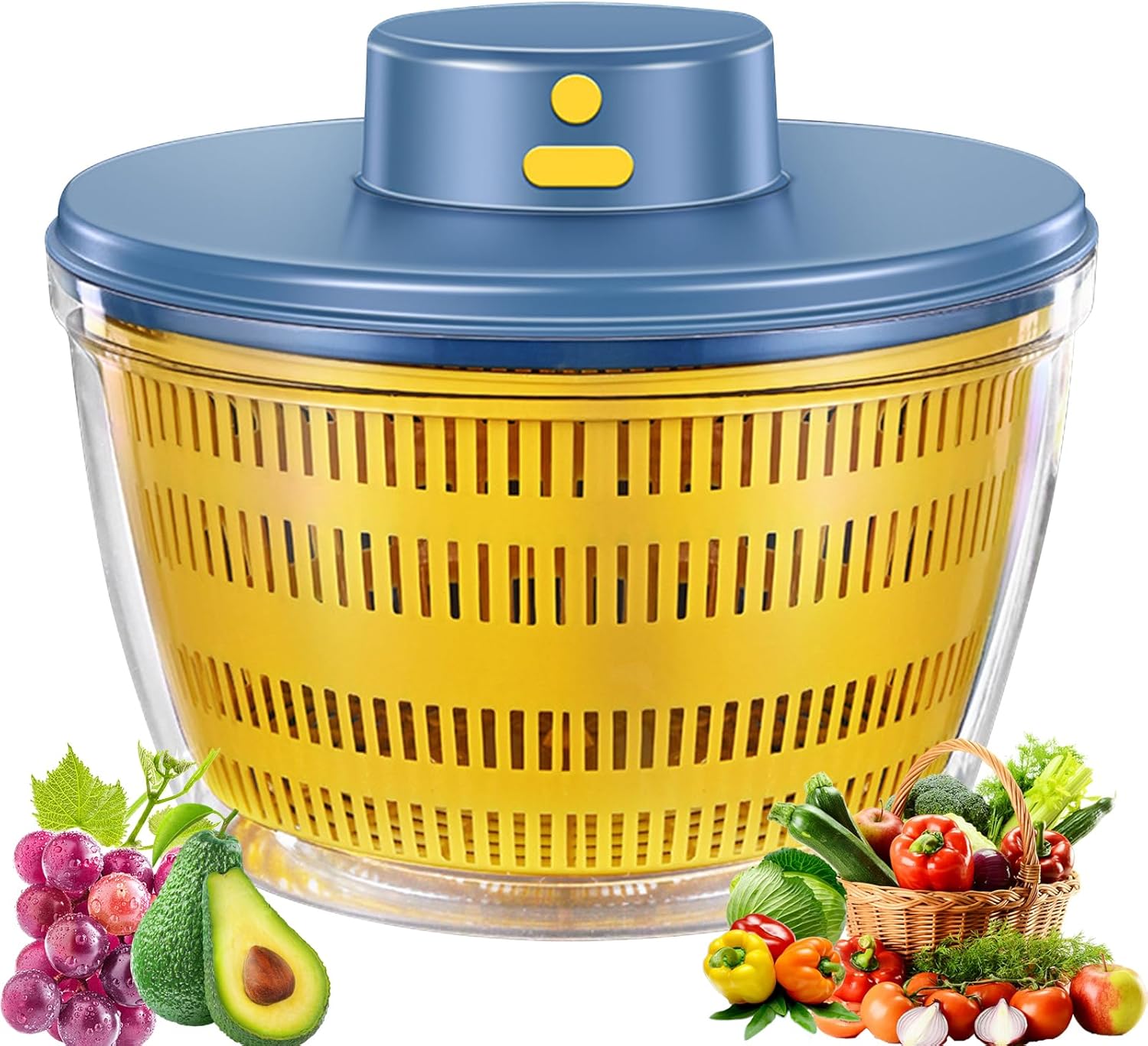 Electric Salad Spinner,Automatic Salad Rotator,USB Chargeble Lettuce Spinner- Easy Water Drain System,Lettuce Cleaner and Dryer for Home Kitchen Washing & Drying Leafy Vegetables(Yellow) Electric Salad Spinner,Automatic Salad Rotator,USB Chargeble Lettuce Spinner- Easy Water Drain System,Lettuce Cleaner and Dryer for Home Kitchen Washing & Drying Leafy Vegetables(Yellow)