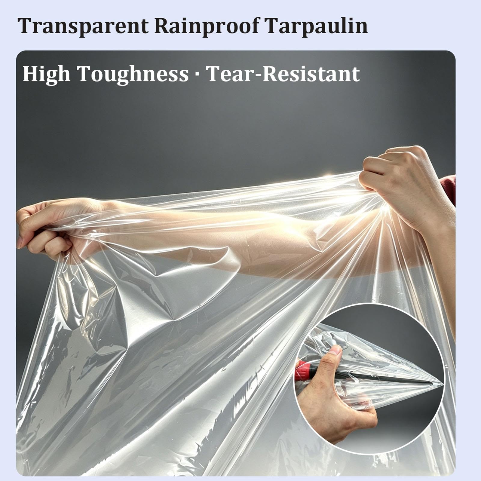 Cubierta De Lona Transparente con Ojales, Lona Impermeable Exterior