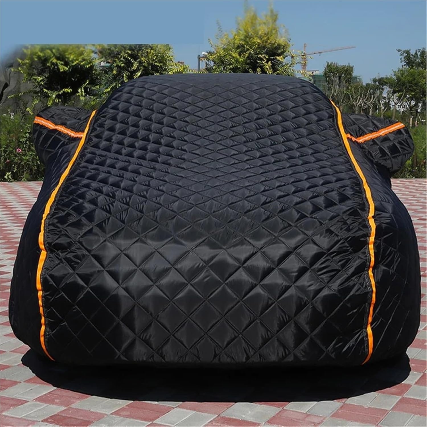Anti Hail Car Cover Waterproof Covers Accessories for Vehicles Exterior Auto Full Protector Windshield Body Awning Rain for SUV(Black,XXL)
