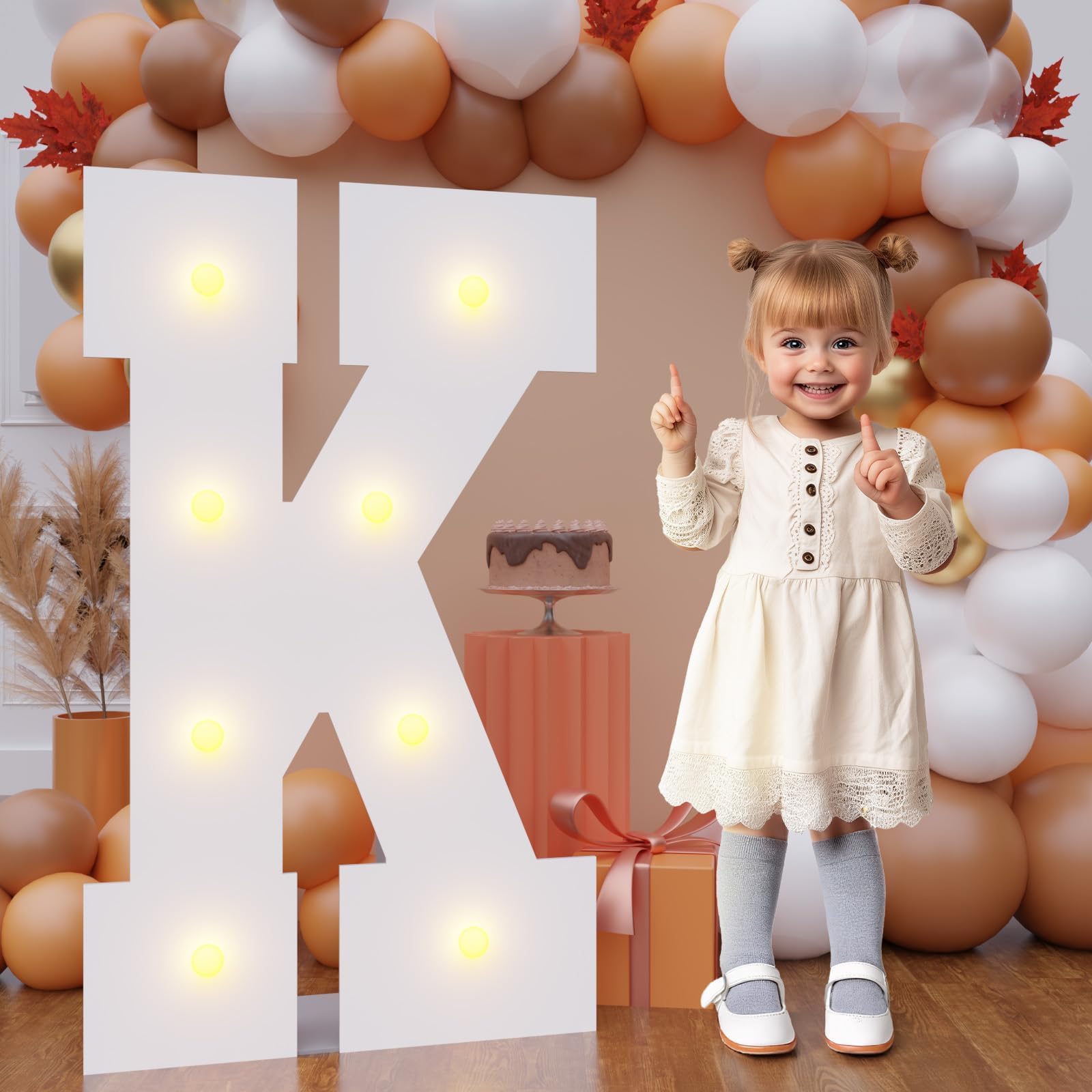 Bugame 3FT Light Up Letters, Quick 7-Min Setup No Edge Assembly Needed, Lightweight Foam Board Marquee Letters for Birthday Wedding Baby Shower