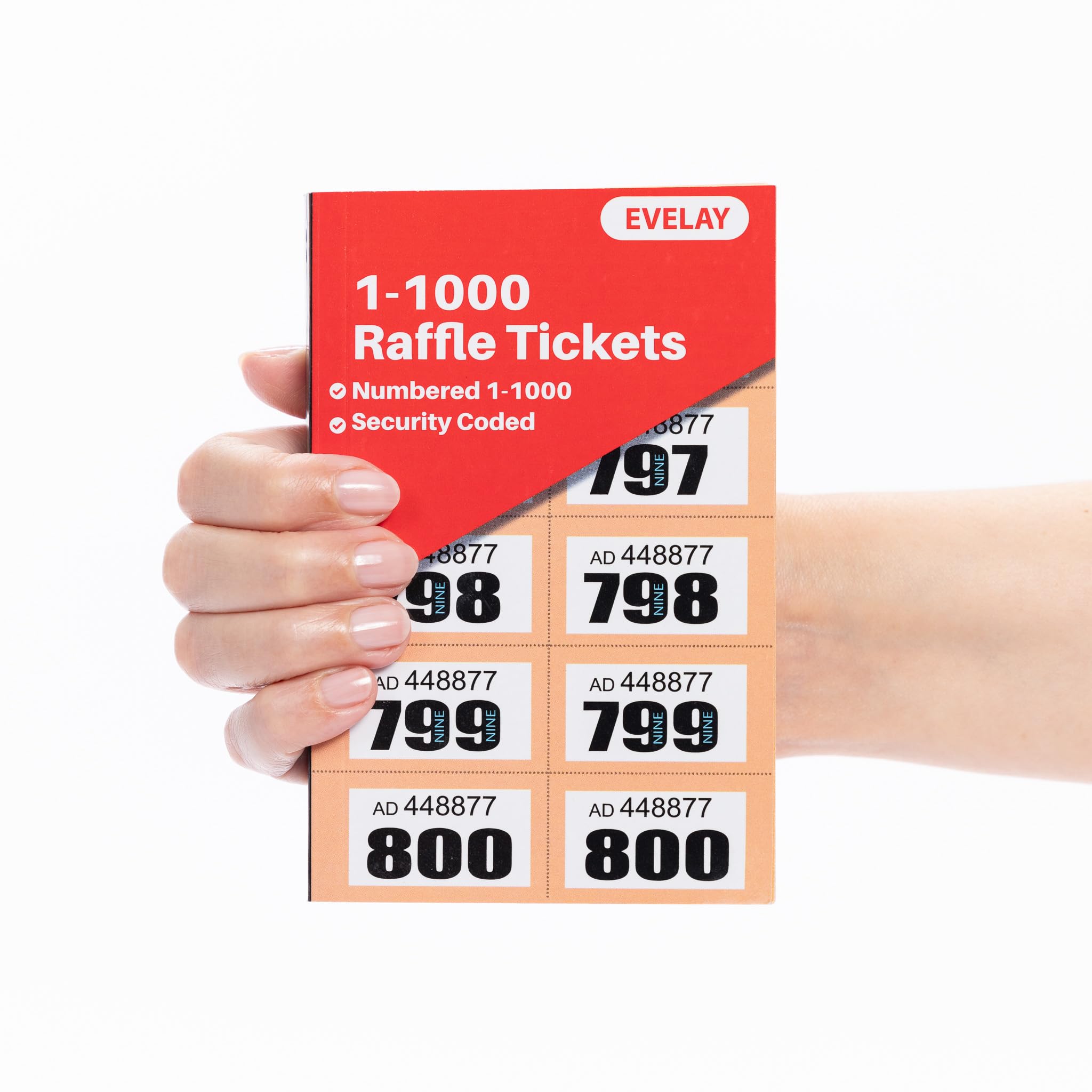 Evelay 12 Boeken Loterij Tickets – Genummerd 1-1000, Gemengde Kleuren, Met Perforatie Voor Makkelijk Scheuren, Ideaal Voor Garderobe En Tombola