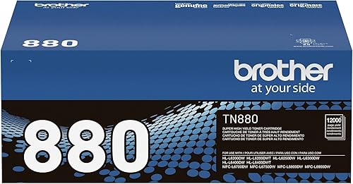 Vista 8 de Brother Cartucho de tóner genuino de alto rendimiento, TN880, tóner negro de repuesto, rendimiento de página de hasta 12,000 páginas, cartucho