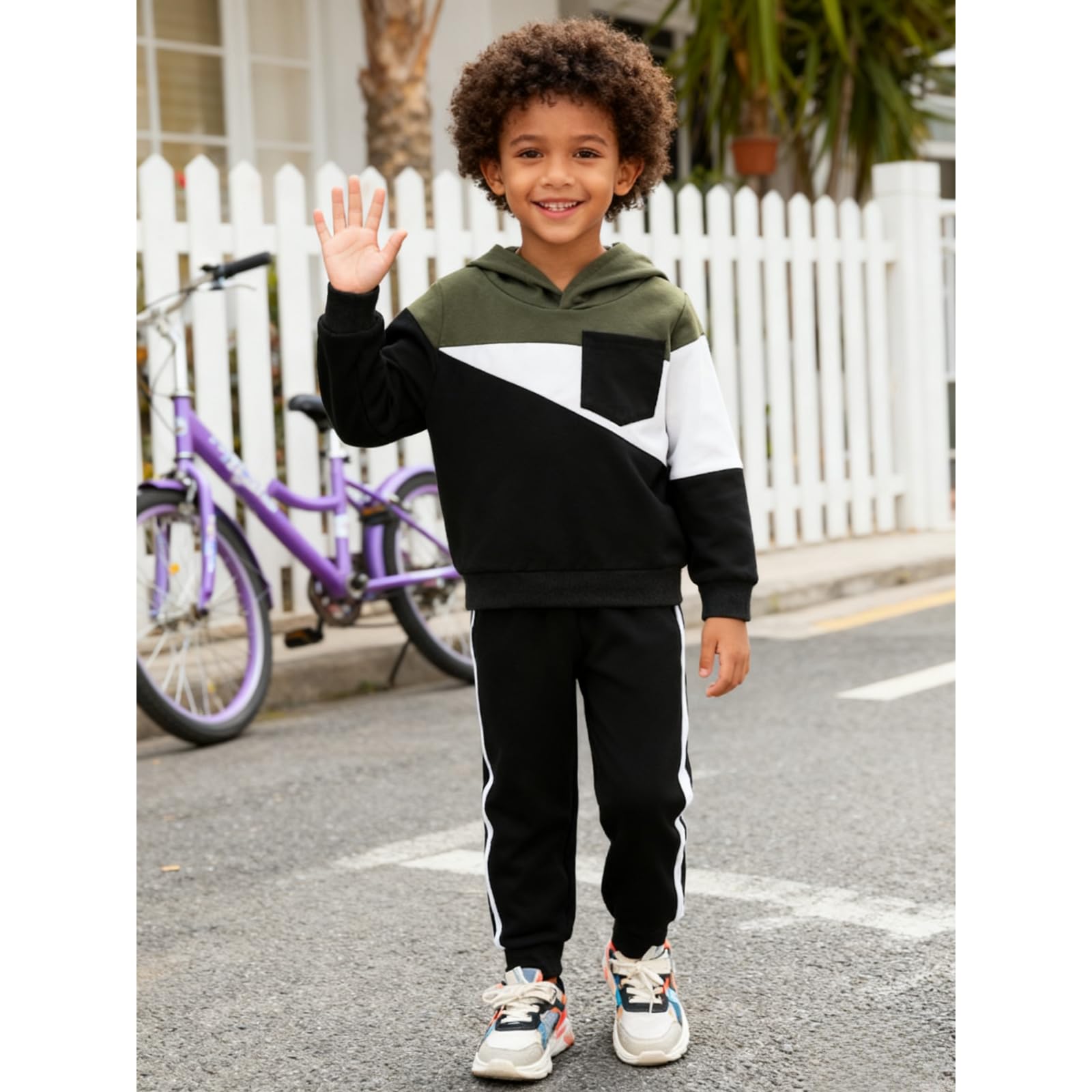 Ropa de bebé infantil de 2 a 6 años, sudaderas con capucha y pantalones para otoño e invierno