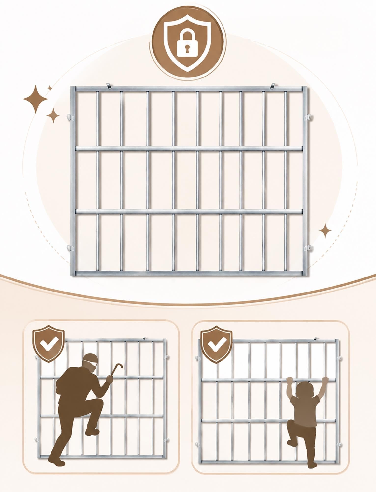 Fenstersicherung Edelstahl, Fenstergitter Schutzgitter Wohnung