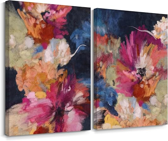 Colorful Abstract Wall Art Decor Modern Flower Canvas