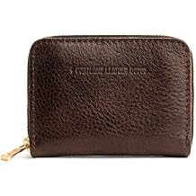 Portland Leather Goods Womens Small Zip Wallet Expandable Design with Zipper Closure, 4 Card Slots, 2 Cash Slots & Zippered Coin Pocket Handmade from the Finest Full-Grain Hides Coldbrew
