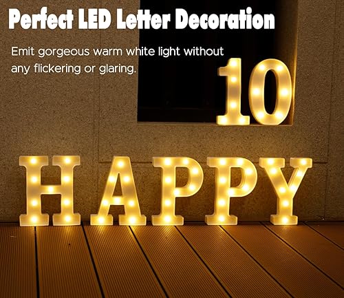Miniatura 4 de Números de marquesina LED, números pequeños iluminados para fiestas, 8.58 pulgadas, número iluminado a pilas para cumpleaños, luz nocturna, mesa o