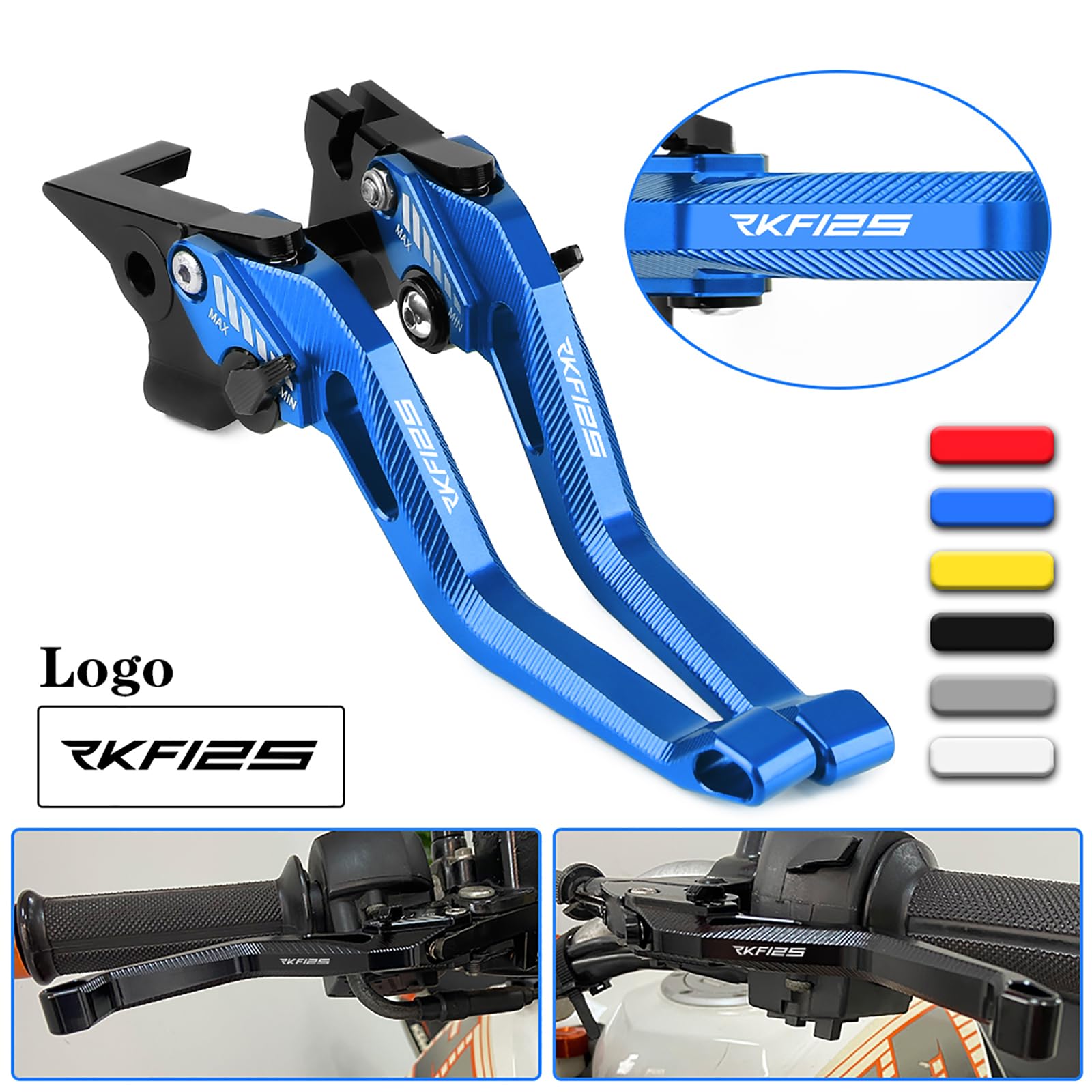 Leve Freno E Frizione Regolabili CXEPI Per Keeway RKF 125 2018-2021 - Alluminio CNC, Nero