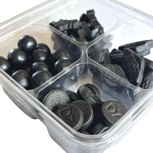 Miniatura 3 de DeReuze Dulces holandeses de regaliz de los Países Bajos 4 libras de regaliz negro surtido salado y dulce incluye 16 variedades Griotten,