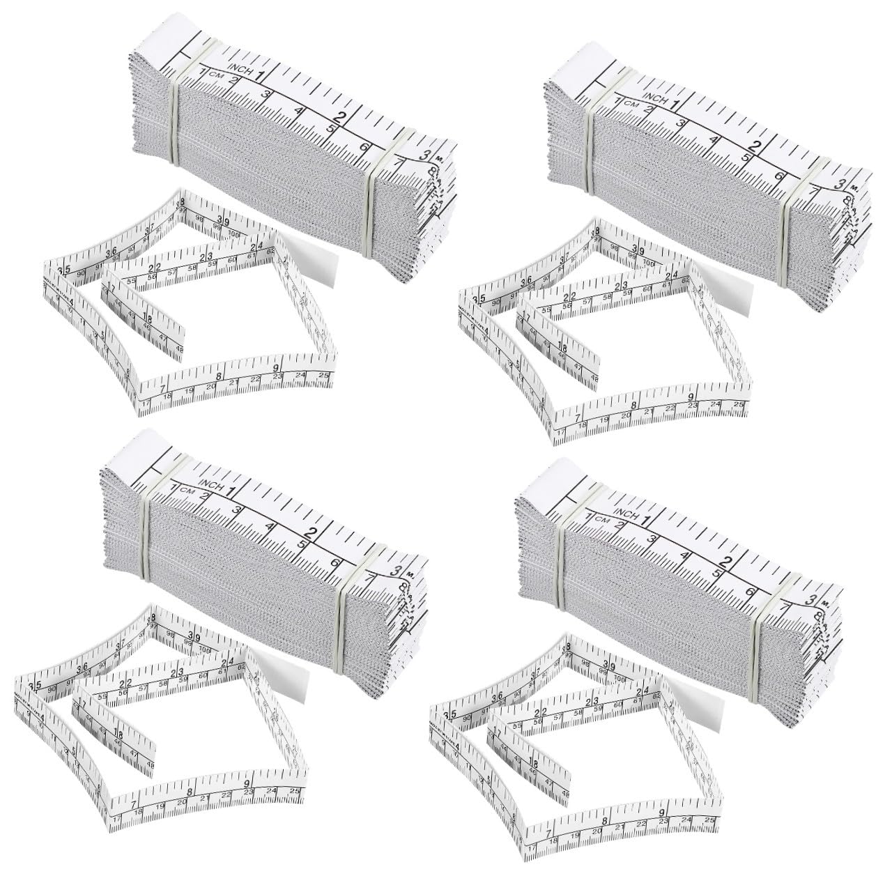 4 Set Righello Carta Misuratore Monouso Per Misurazioni Del Corpo E Applicazioni 25 Pezzi * 4