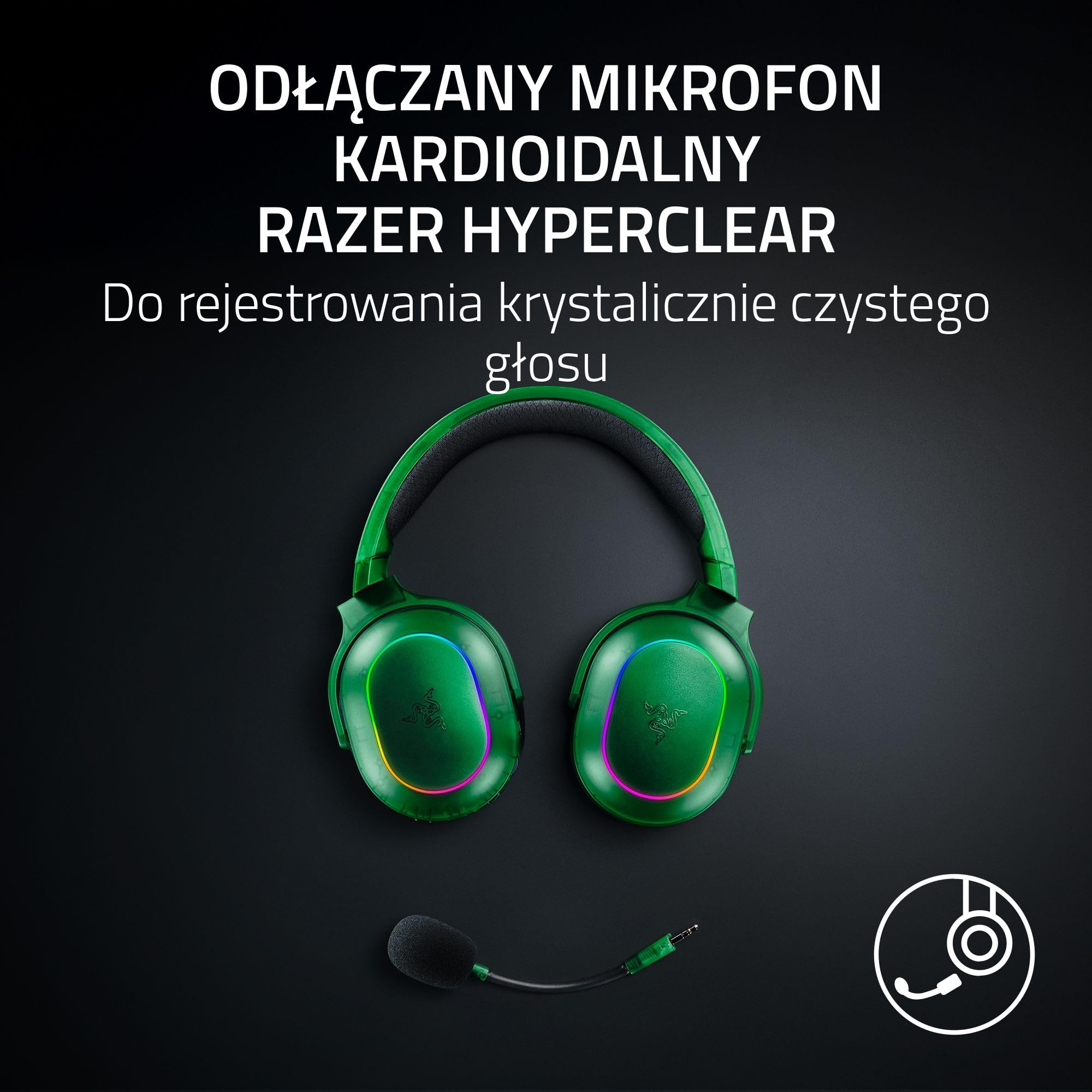 Razer Barracuda X Phantom Green Edition - bezprzewodowego wieloplatformowego zestawu słuchawkowego do gier (285 g, przetwornik TriForce 40 mm, HyperSpeed i Bluetooth) Phantom Green