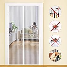 MYCARBON Zanzariera Porta Finestra Magnetica Traspirante Tenda Anti Mosche per Esterno Rete Zanzariere a Calamita(100x220, Bianco)