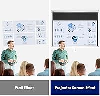 Vista 8 de 72" 16:9 Manual Pull Down Projector Screen 4K Self-Locking Home Theater Cinema Meeting Room Classroom Restaurant Bar Office