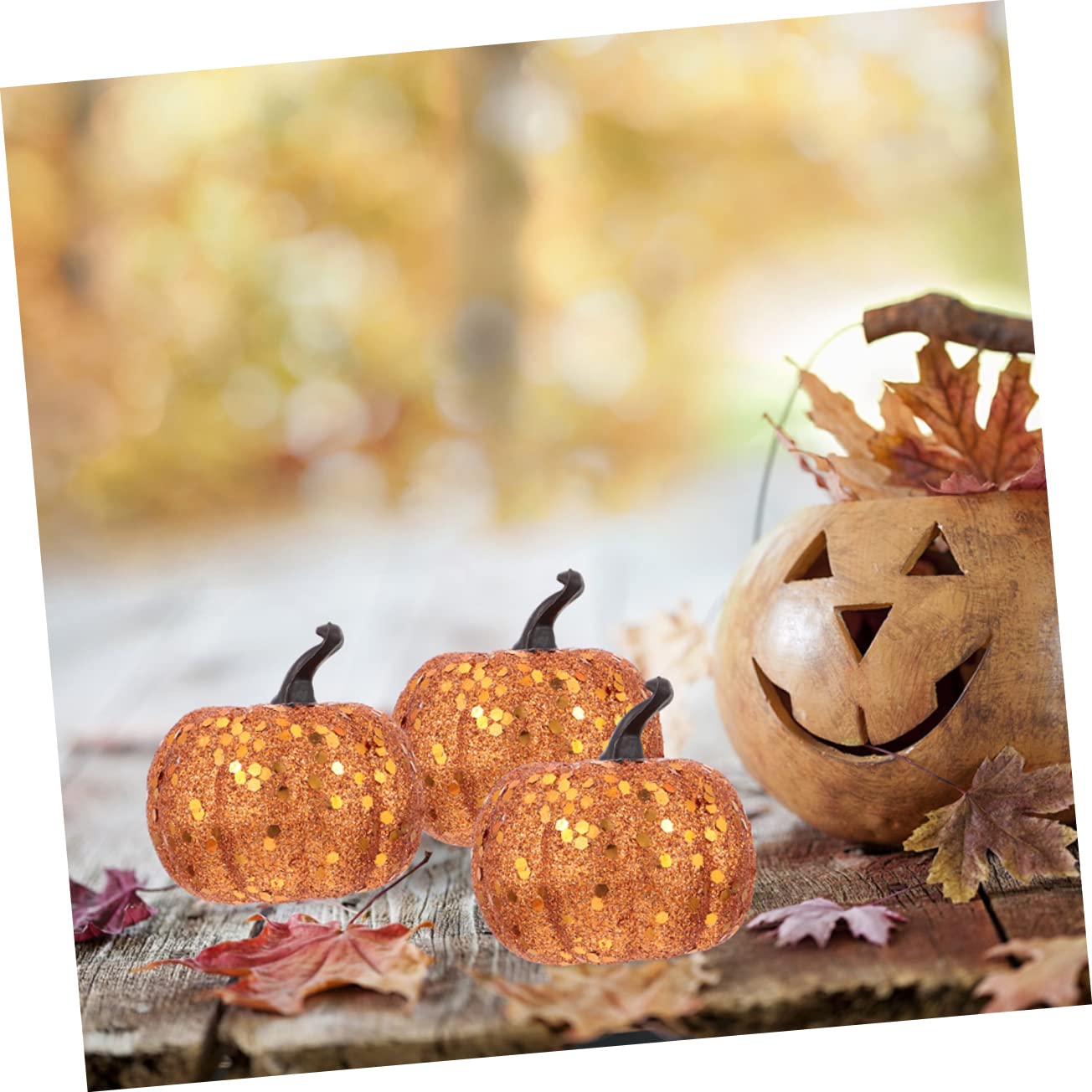 Abaodam 30stücke Künstliche Kürbis-Dekoration Teiliges Für Halloween Herbst Leichte Ornamente Für Tischdekoration Erntefest Dankfest