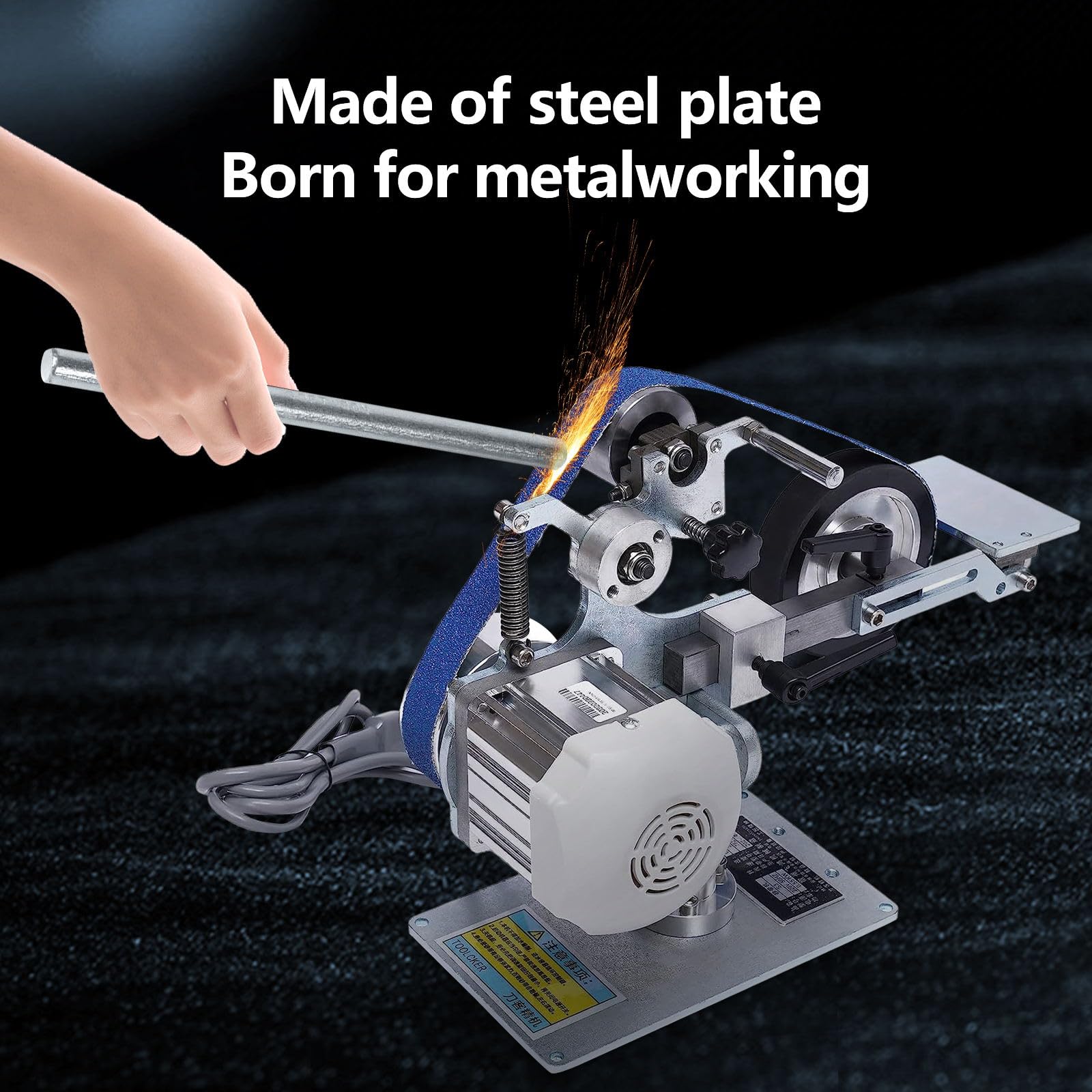 Belt Sander, 1 * 30 inch Bench Grinder, 110V 550W Electric Knife Sharpener, 0.74Hp Belt Grinder, Vertical Horizontal Belt Polisher Dc Motor 90°Rotation for Knife Making, Woodworking