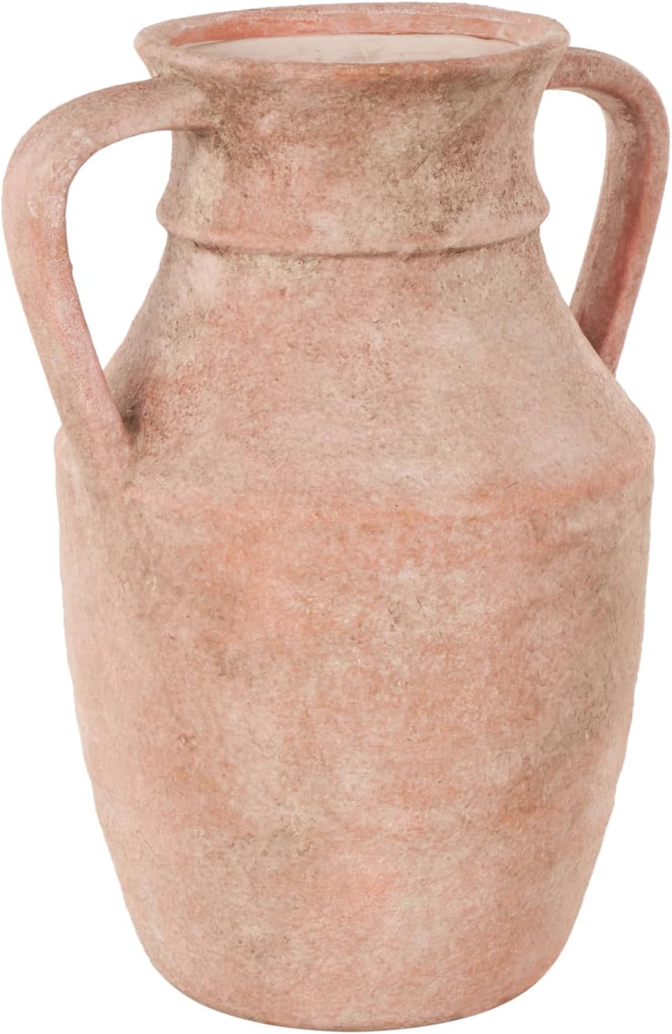 Deco 79 Ceramic Antique Style Vase with Handles, 9" x 7" x 12", Pink