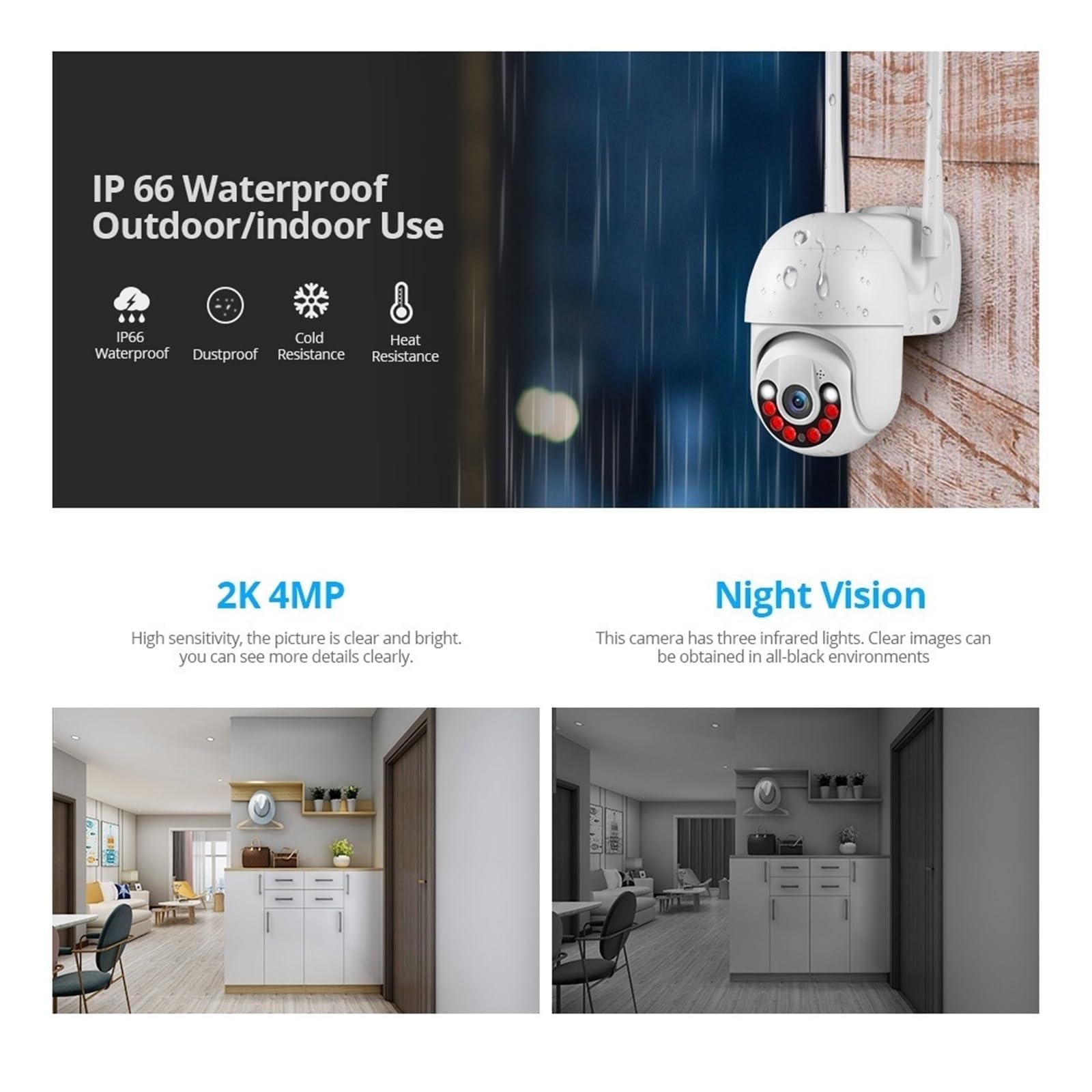 Systemy kamer CCTV, 2K 4MP 6MP Full HD 8CH bezprzewodowy NVR bezpieczeństwo IP kamera zestaw do organizacji nadzór zewnętrzny rejestrator wideo CCTV(None,2PCS 6MP Dual Lens)