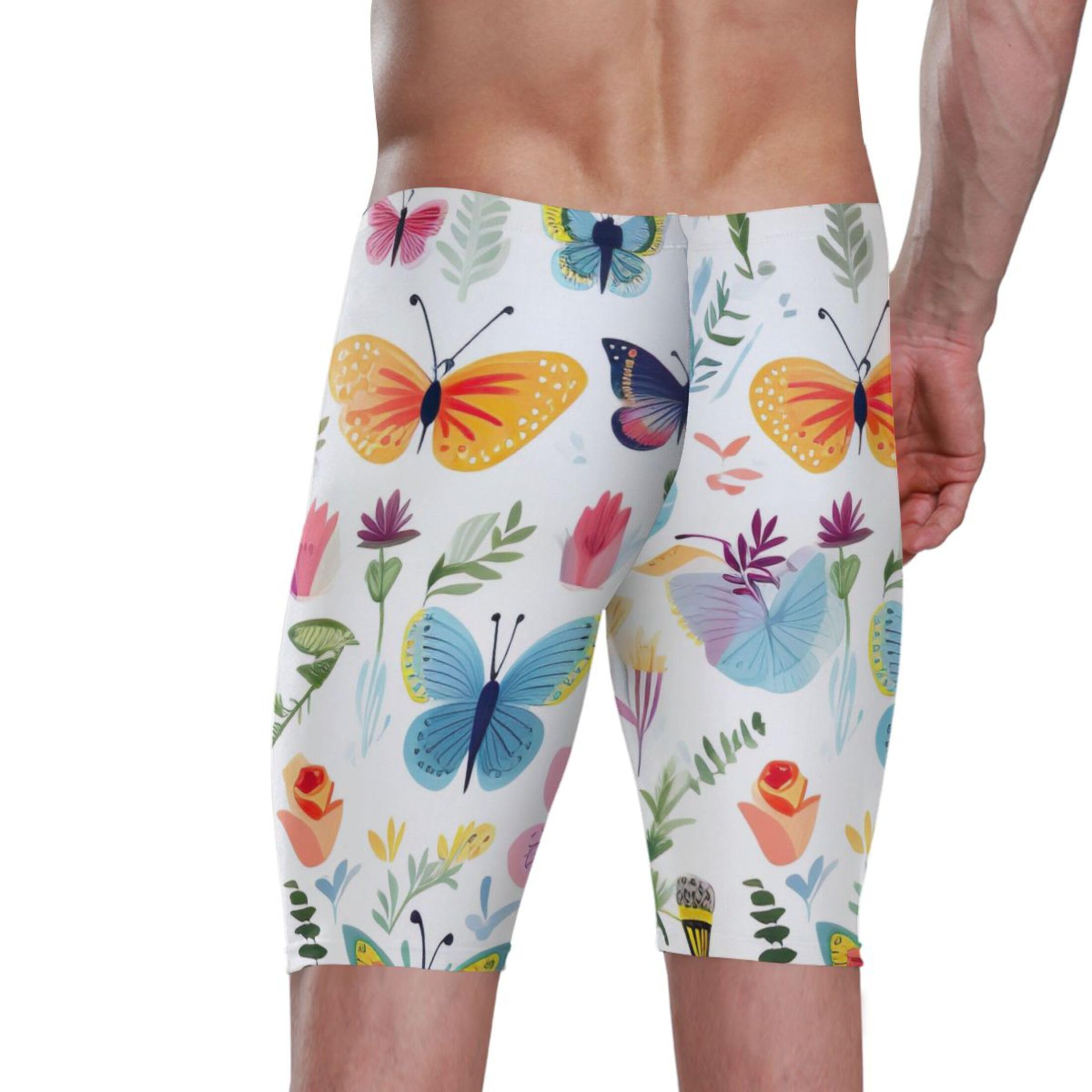 Color Butterfly Swim Jammers for Men Athletic Durable S B0401725