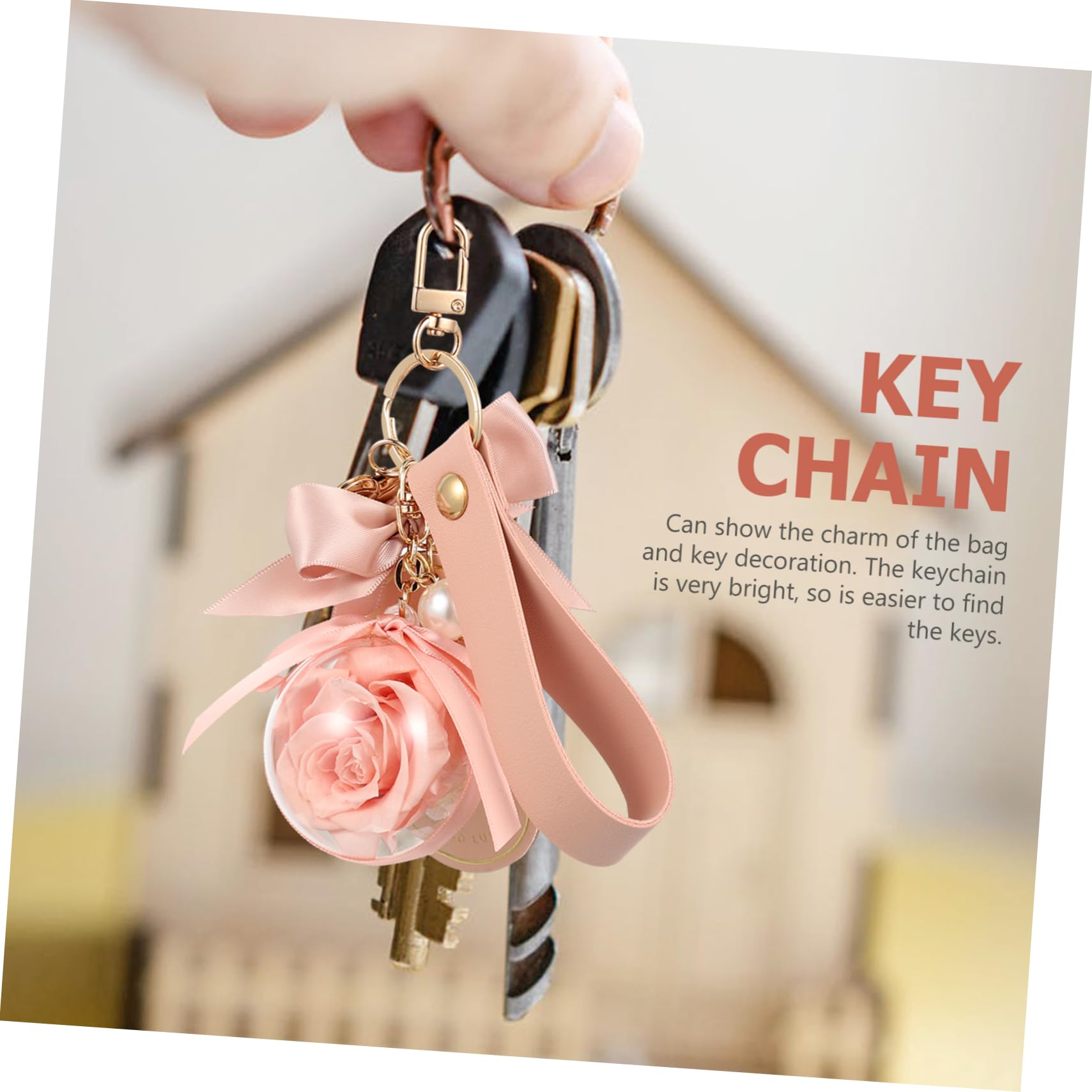 GALPADA 3St konservierter Blumen-Schlüsselanhänger Geldbörse für Mädchen dekorativer Taschenanhänger personalisierte schlüsselanhänger bag charm Ledergeldbörse Geldbörsen tragbar