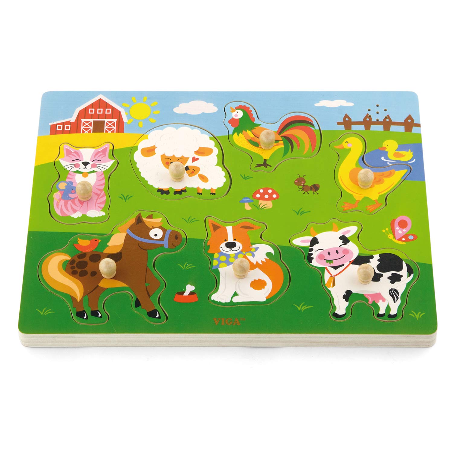 VigaWooden Sound Puzzle - Farm Animals