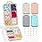 4 Pack, 14 GRIDS Travel Pill Organizer Box with Labels - Travel Medicine Case Kit - Pocket Daily Pharmacy Container - Travel Medication Holder Dispenser for Fish Oil Vitamin Supplement Storage