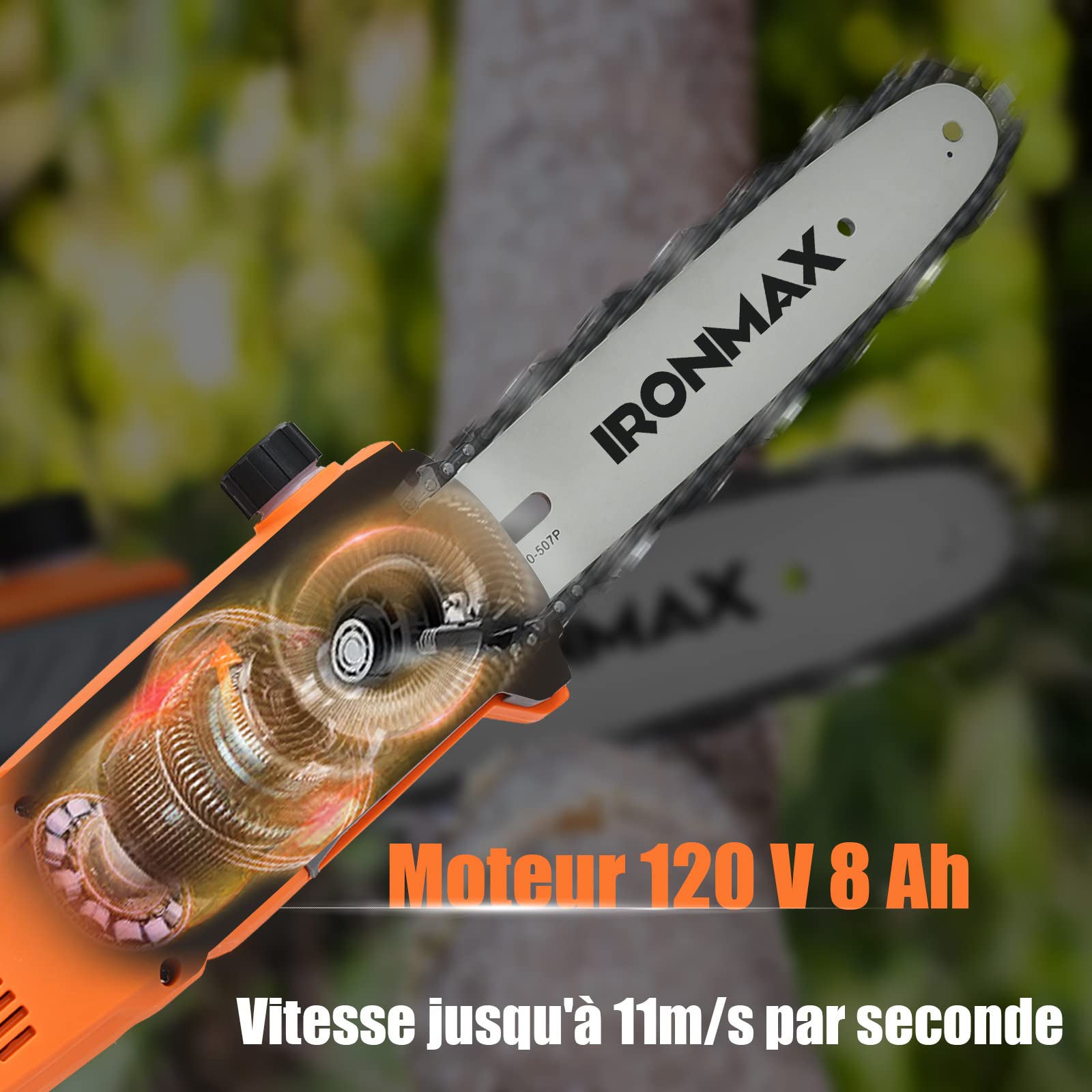 GOPLUS 750W Élagueuse sur Perche Télescopique Électrique,Scie d'Elagage,Perche Télescopique 212-286 cm,Vitesse 10,8 m/s avec Tête Pivotante, Tête de Coupe Réglable -30°-30°