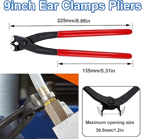 Miniatura 3 de Tnisesm Pex - Juego de herramientas de pinza de prensado con 20 abrazaderas PEX de 12 pulgada y 10 abrazaderas PEX de 34 pulgadas y cortador de