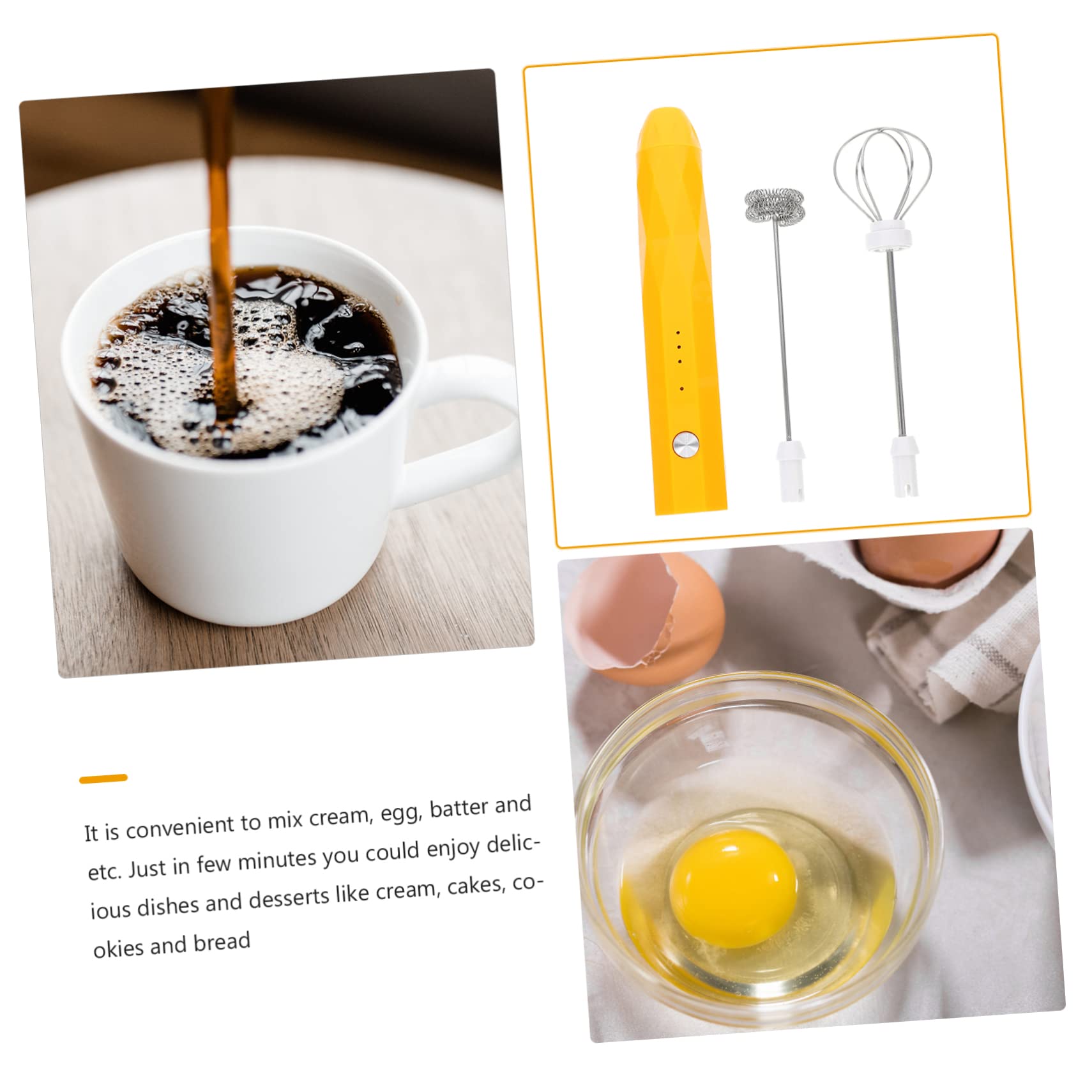 Batidor Eléctrico Portátil para Leche y Huevos Cabezal de Acero Inoxidable, Fácil de Transportar, Adecuado para Uso en Casa y Picnics al Aire Libre